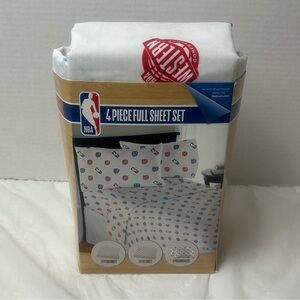 NBA 4pc Full Sized Sheet Set New Basketball Kids Room